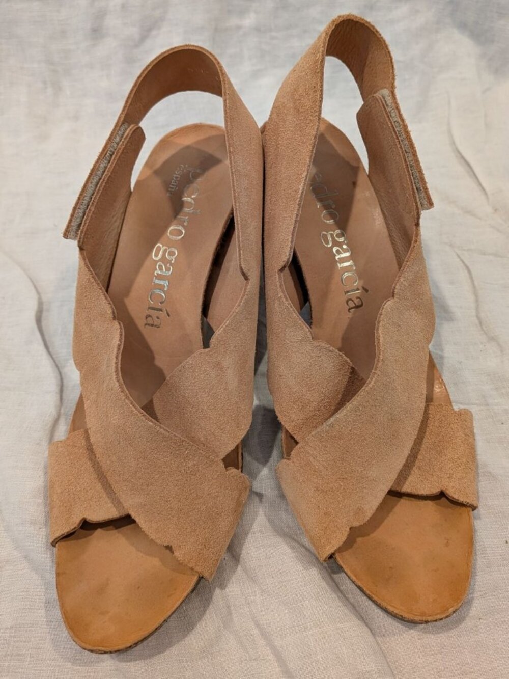 Pedro Garcia N13-6790 Peach Suede Heels Made in Spain size 37.5